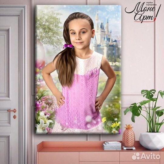 Портрет по фото на холсте