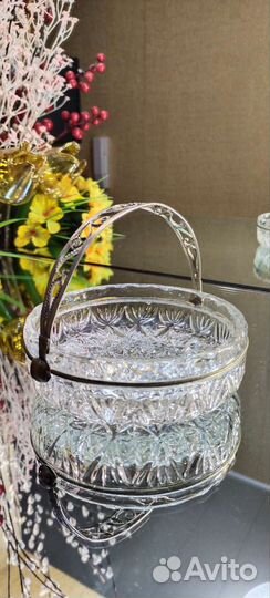 Вазы в мельхиоровой оправе. СССР