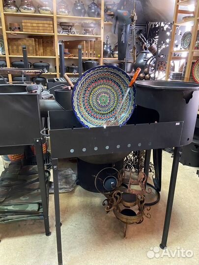 Мангал с печью для казана+казан+ ляган