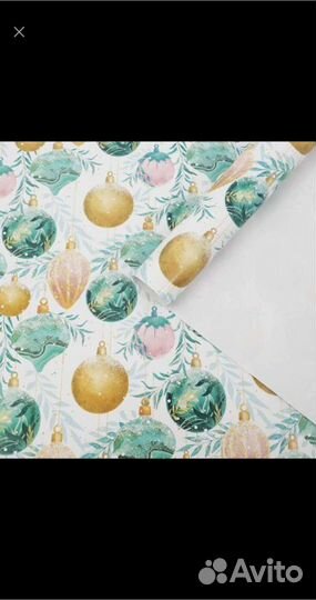 Бумага упаковочная глянцевая новогодняя