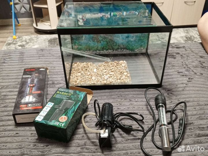 Аквариум, фильтр, нагреватель