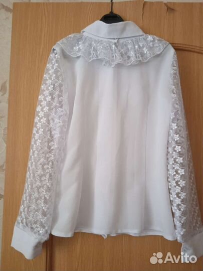 Блузка школьная нарядная на рост 122-128