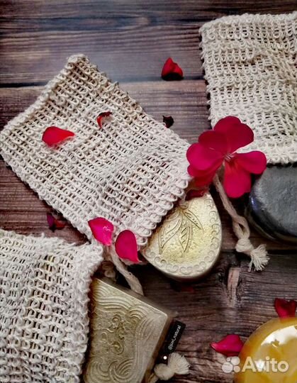 Мочалка-мешочек из натурального сизаля