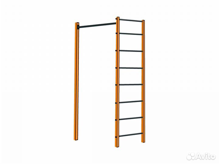 Уличная шведская стенка с турником RT1 оранжевая