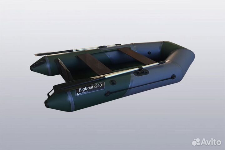 Лодка пвх Big Boat Т250 серо-зеленый