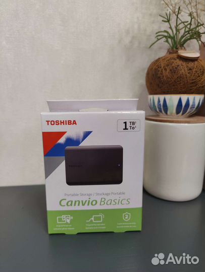 Новый внешний жесткий диск Toshiba 1 тб