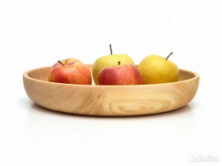 Тарелка деревянная большая D29 H5. Деревянная посу