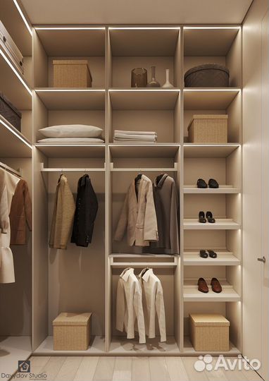 Гардеробная встроенная под заказ