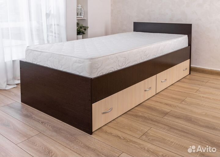 Кровать 90х200 с ящиками Марс венге