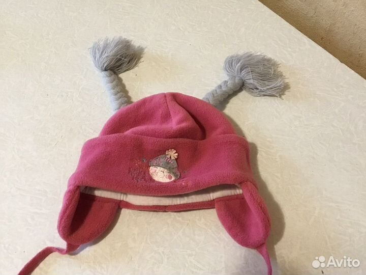 Шапка для девочки теплая флис