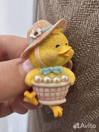 Винтажная брошь Пасхальный цыпленок, США