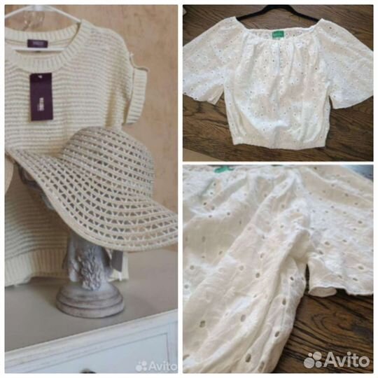 Шляпа солома блузка хлопок