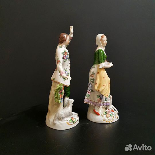 Парные фарфоровые статуэтки Sitzendorf (Зитцендорф