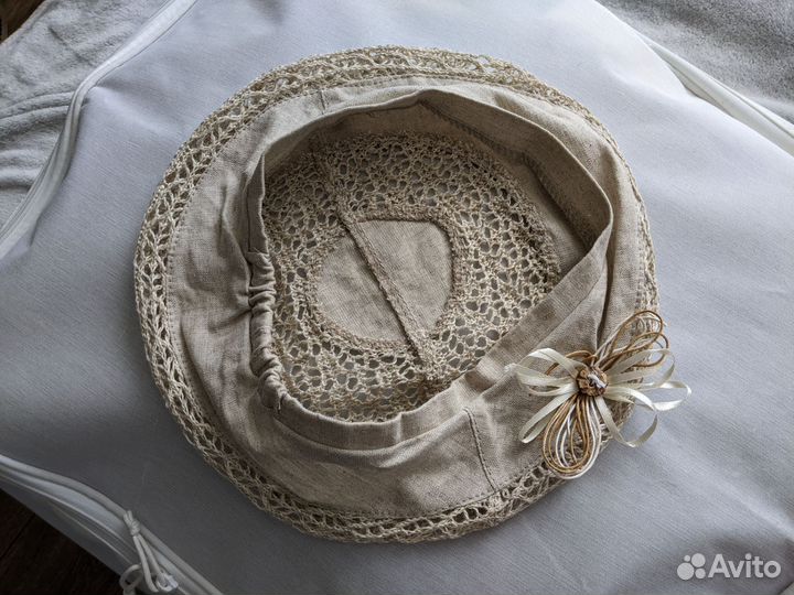 Панама-берет лён