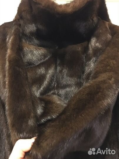 Шуба норковая с капюшоном