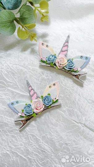 Заколка единорог