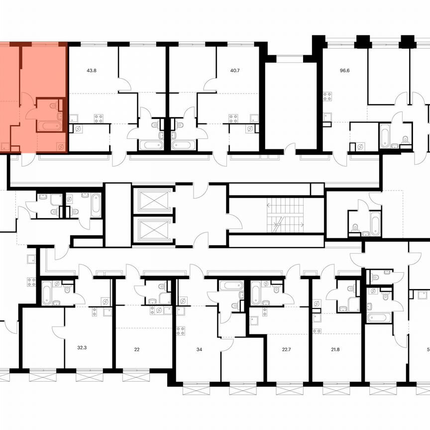 1-к. квартира, 42,2 м², 2/15 эт.