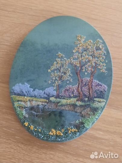 Пейзаж на камни нефрит 1997год