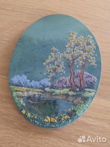 Пейзаж на камни нефрит 1997год