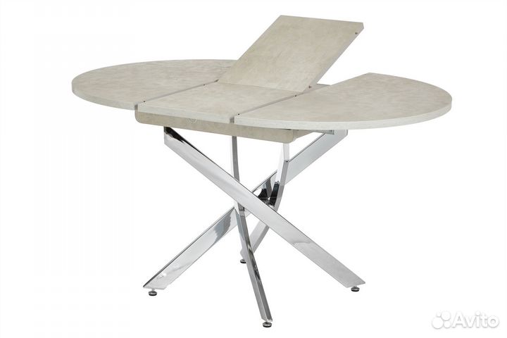 Стол круглый олимп 100+35*100 хром дизайн/пластик