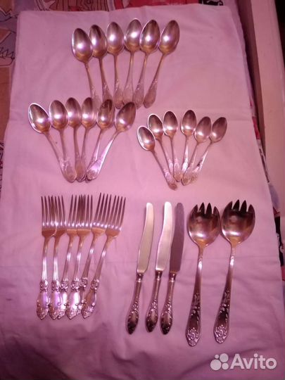 Набор столовых приборов мельхиор СССР