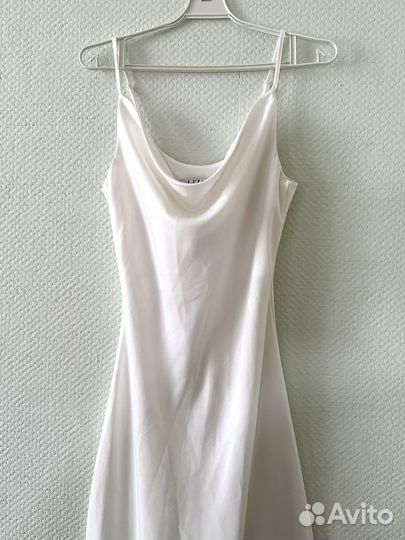 Платье комбинация белое миди