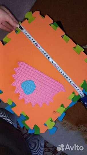 Детский коврик для ползания пазл 55 шт 34см на 34с