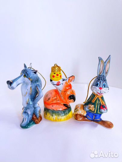 Новые елочные игрушки Заяц лапочка Волк