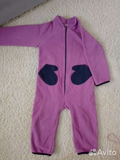 Флисовая поддева для девочки, шапка