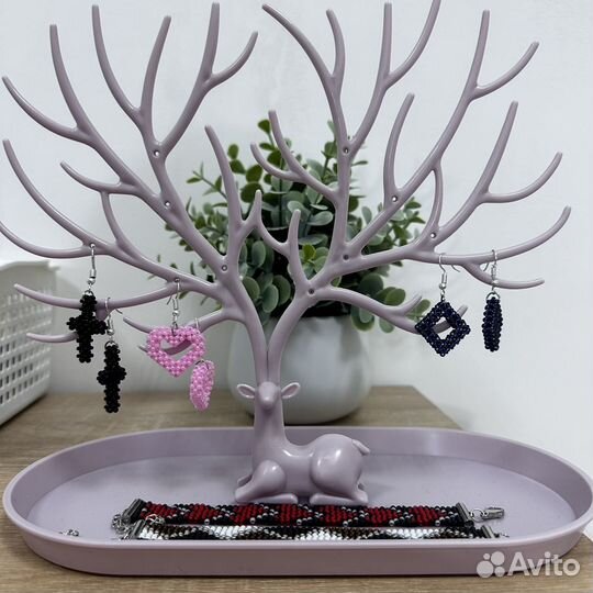 Серьги из бисера ручная работа