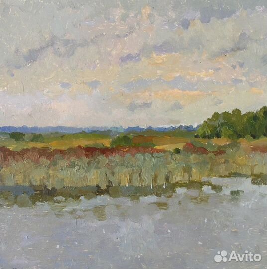 Картина Маслом Пейзаж Селигер Облачный День