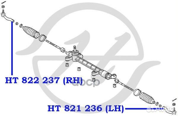 Наконечник рулевой тяги, правый HT822237 Hanse