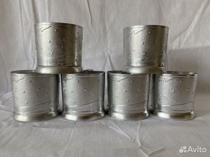 Подстаканники СССР. Космос. 6 шт.комплект. Алюмин