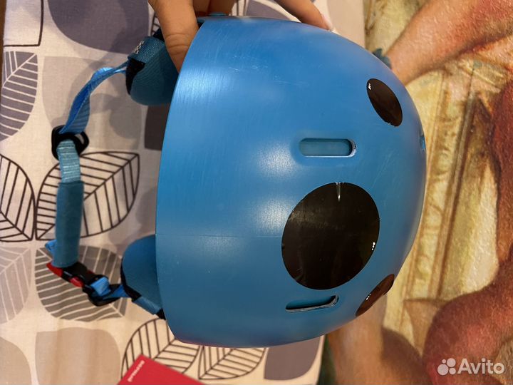 Горнолыжный синий шлем детский