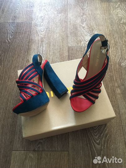 Босоножки Miu miu из натуральной замши