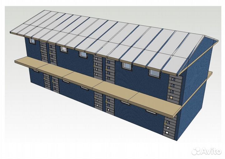 Лстк каркас гостевого дома на 10 номеров (от произ