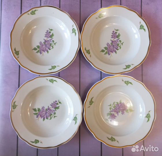 Тарелки сирень Дулево, СССР