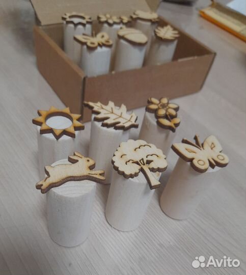 Штампы, печати для творчества детские из дерева