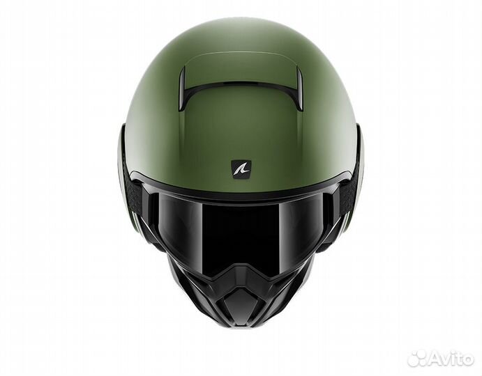 Мотошлем Shark street drak blank MAT Green 2023