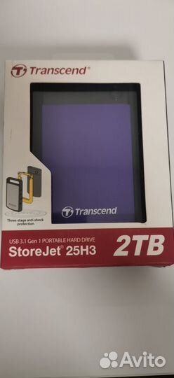 Новый USB жесткий диск Transcend StoreJet 25H3 2TB