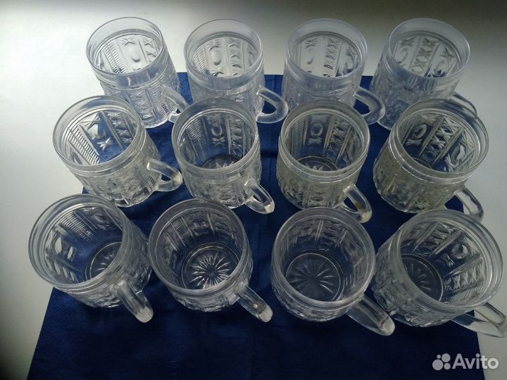 Кружка хрустальная с ручкой 150 мл (комплект 6 шту