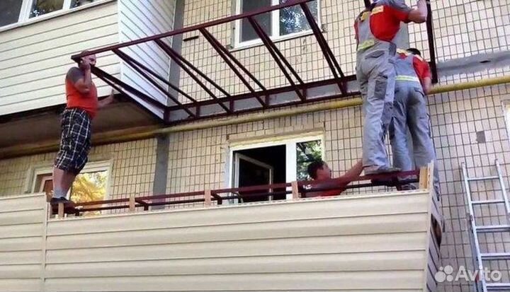 Крыша из профнастила для балконов