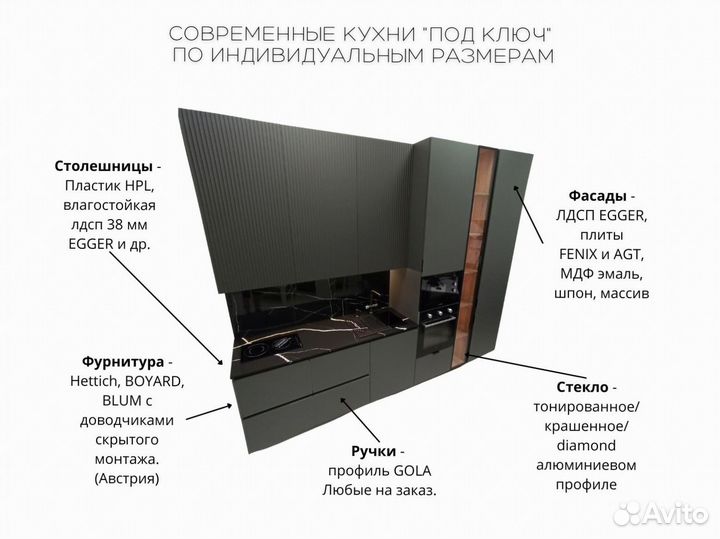 Прямой гарнитур от фабрики на заказ