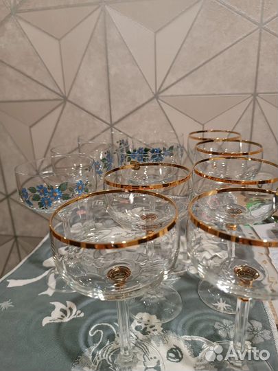 Фужеры стопки богемия Чехословакия