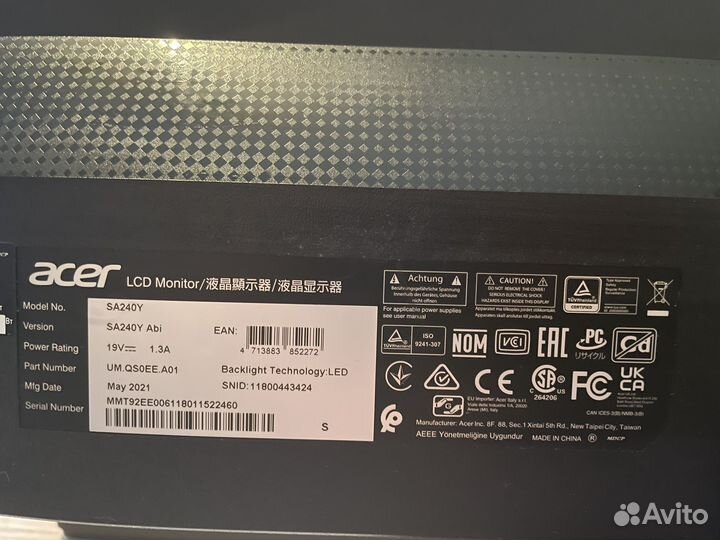 Монитор Acer SA240YAbi 23.8