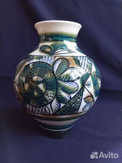 Ваза Цветы, лфз,худ Городецкий,СССР
