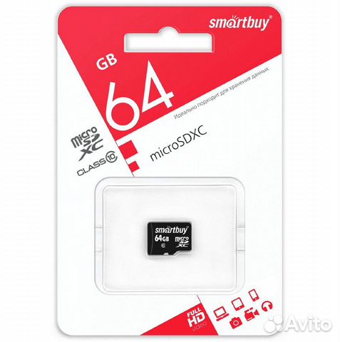 Micro sdxc карта памяти smartbuy 64GB class 10