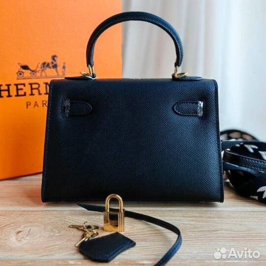 Женская кожаная сумка мини Hermes Kelly новая