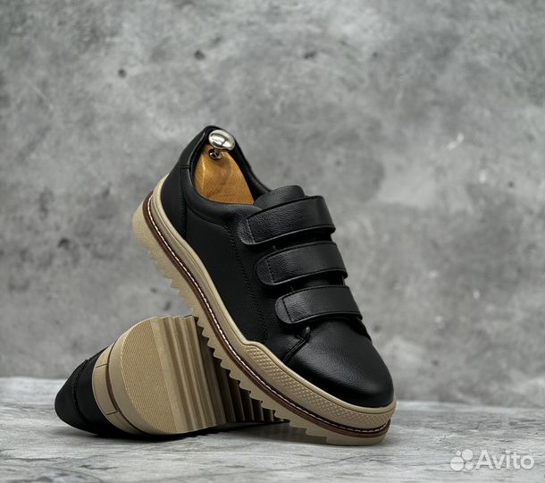 Кожаные мужские кеды