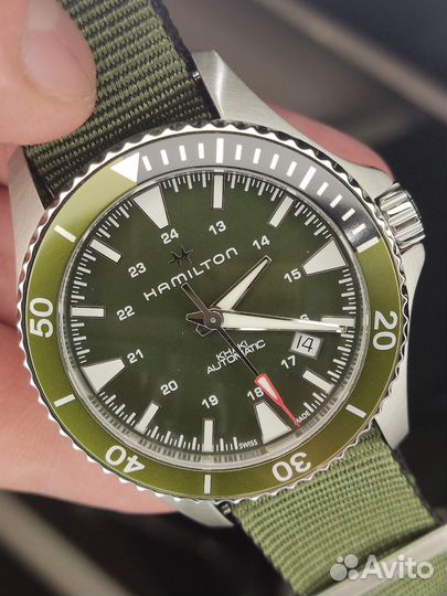 Hamilton Khaki Navy Scuba H82375961 Green Dial